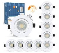 wowatt 10×7W IP44 Downlight LED Techo Empotrable Blanco Regulable Foco LED Ultradelgado Equivalente a Halógena 70W Luz de Techo 2800K Blanco Calido 700LM Ojos de Buey Rotable 230V Redondo para Baño