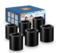 wowatt 6 Piezas Foco Led Interior Superficie Negro, Focos Techo Orientable de Aluminio, para Módulos GU10 y LED, Aplique Techo Interior Redonda, Sin lámpara GU10