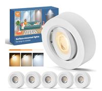 wowatt 6 Piezas Focos LED Interior Techo Superficie Blanco, Regulable 5.5W 550LM Luz Calida Luz Neutra Blanco frío Focos Superficie LED, Ø92mm*30mm Foco Techo Orientables 30°, Plástico