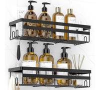 WOWBOX Shower Caddies - Paquete de 2 estantes colgantes adhesivos para ducha, organizadores de baño y almacenamiento, estantes de ducha de acero inoxidable sin taladrar para decoración del hogar