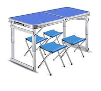 Wowdawn Mesa Plegable De Aleación De Aluminio para Acampar, Ahorro De Espacio, Altura Ajustable, Silla Opcional, Adecuada para Club De Camping Al Aire Libre