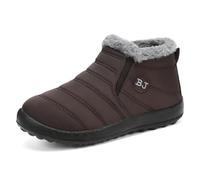 WOWEI Botas Mujer Invierno Botines de Nieve Calentitas Zapatos Forradas con Pelo Impermeable Botas de Nieve Cómodas Antideslizante Zapatos Outdoor de Trabajo Formal Calzado Ligero (Win-J21, 44EU)