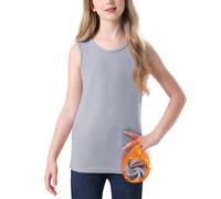 WOWENY Camiseta Térmica Infantil Unisex Ropa Térmica Cálida para Niños y Niñas Micro Fleece Sin Mangas para Adolescentes, 146-158