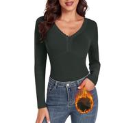 WOWENY Camiseta térmica para mujer de forro polar, camiseta de tirantes con encaje, sin mangas, elegante, top de encaje, camisola con escote en V, cálida, cómoda, prendas térmicas superiores, S