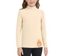 WOWENY Camiseta térmica para niños de manga larga, camiseta interior térmica cálida unisex, suéter de cuello redondo para niñas, camiseta de cuello redondo para niños, camiseta interior para invierno