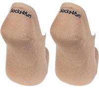 WOWERAT Füsslinge Socks4fun - Calcetines unisex con almohadilla de silicona para adolescentes, mujeres y hombres, 6 pares/1 color, beige, 35-38