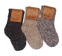 Wowerat Nowegersöckchen 3er Pack Wollsocken Baby niños tonos grises 15-18