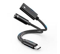 Wowfast 2 en 1 USB C a jack adaptador y carga, adaptador de auriculares tipo C a 3,5 mm, PD 60 W, carga rápida de audio auxiliar, compatible con iPhone 17/16/15 Pro Max, Sam-sung Galaxy, Google, etc