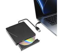 Wowfast Unidad externa de DVD, CD y CD, USB 3.0 y Type-C, portátil, grabadora de CD, DVD +/-RW, unidad óptica, CD, ROM, DVD, unidad externa para PC, portátil, MacBook, Windows 7/8/10/11/XP Linux/Mac