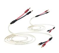 WOWLED Cable de altavoz blanco con conectores banana, 2 paquetes de 3 m / 9,8 FT OFC HiFi con conectores banana, cable de audio de 14 AWG con conectores banana chapados en oro para altavoces Terminal
