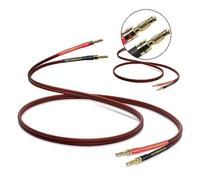 WOWLED HiFi OFC - Cable de altavoz con conectores banana (2 unidades, 4 m, conectores banana dorados, 600 hilos de 14 AWG para altavoces de audio, sistemas HiFi, cine en casa)