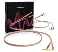 WOWLED Juego de 2 cables de altavoz HiFi de 13AWG de 3 m con conectores banana, cables de audio con conectores chapados en oro de 4 mm para cine en casa y sistema