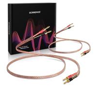 WOWLED - Paquete de 2 cables de altavoz 13AWG con conector banana, 1,5 m, 1 par de cables de altavoz HiFi con conectores banana chapados en oro, cable de audio macho a macho para cine en casa