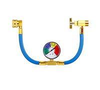 Wowlela Adaptador Universal de Carga de Refrigerante de Aire Acondicionado con Manguera de Carga R134A para Coche con Manómetro 1/2 Rosca ACME