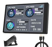 WOWNOVA Monitor de Temperatura de computadora versión en inglés, Pantalla ARGB para PC, Mini Pantalla IPS USB, Monitor de Datos de CPU RAM HDD