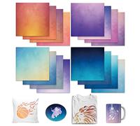 WOWOCUT Transfer Sheets, Watercolor Sublimation Heat Transfer Paper 16 Packs, 12"X12" Sublimation Paper for Heat Press Machine for DIY T-Shirt Mugs, Canvas Tote
