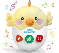 WOWOHAGE Juguetes para bebés de 0 a 6 a 12 meses, juguete sensorial de pollito musical de peluche lindo animal de peluche con luz y sonidos, juguete sensorial Roly-Poly para cumpleaños, huevo de