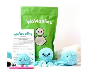 WoWoolies Kit Amigurumi Animales Marinos - Kit Crochet Completo con Instrucciones Paso a Paso | Incluye Ballena, Medusa y Almeja | Kit DIY de Ganchillo