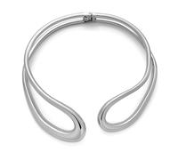 WOWORAMA Gargantilla gruesa para mujer, collar de doble capa, collar de lágrima, collar pesado y atrevido, gargantilla de metal abierto de primavera, talla única, Zinc, No es una piedra preciosa