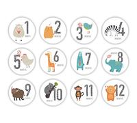 WOWOWO 12 Piezas bebé Embarazada Pegatinas mensuales grabación de Memoria hitos Adhesivos Accesorios