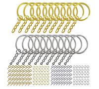 WOWOWO 220 piezas llavero con anillos de salto de cadena tornillos alfileres de ojo conjunto para manualidades de bricolaje de resina
