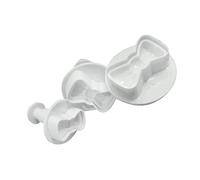 WOWOWO 3 Unids/Set Plástico 3D Mini Bowknot Forma DIY Fondant Cortador de émbolo Molde de Sello de Galleta Pajarita Galleta Cupcake Topper Molde Herramientas de decoración para Hornear