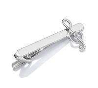 WOWOWO Barras de Corbata de Negocios Clip de Corbata para Hombres Creativo Plata Clips de Moda de Alta Gama Regalos Encantos Joyería Pines Música Nota Decoración Camisa Traje Accesorios