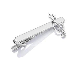 WOWOWO Barras de Corbata de Negocios Clip de Corbata para Hombres Creativo Plata Clips de Moda de Alta Gama Regalos Encantos Joyería Pines Música Nota Decoración Camisa Traje Accesorios