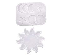 WOWOWO Molde de Resina epoxi de Cristal, Estrellas, Luna, Sol, Eclipse Lunar, Colgante, Molde de Silicona DIY