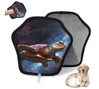 WowPrint 3D Galaxy Turtle - Guante de depilación de mascotas para gatos y perros, reutilizables, electrostáticos, herramienta de cepillo para sofá, ropa, alfombra, muebles, asiento de coche, 2