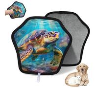 WowPrint 3D Oceans Turtle Submarine World - Guante de depilación de mascotas para gatos y perros, reutilizable, electrostático, herramienta de cepillo para sofá, ropa, alfombra, muebles, asiento de