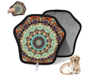 WowPrint Abstract Art Mandala - Guante de depilación de mascotas para gatos, perros, mandalas, reutilizables, electrostáticos, herramienta de cepillo para sofá, ropa, alfombra, muebles, asiento de