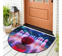 WowPrint Alfombra de entrada con diseño de bola de bolos, para interiores y exteriores, lavable, absorbente, antideslizante, 91,4 x 61 cm