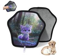 WowPrint Animal Cute Fox - Guante de depilación de mascotas para gatos y perros, reutilizables, electrostáticos, herramienta de cepillo para sofá, ropa, alfombra, muebles, asiento de coche, 1 paquete