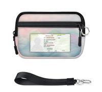 WowPrint Art Abstract Rainbow Mini - Funda para tarjetas con cremallera para mujeres y hombres, con ventana de identificación, portátil, ligera, pequeña, con cremallera, organizador de tarjetas de