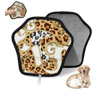WowPrint Art - Guante de depilación de mascotas con estampado étnico de leopardo para gatos y perros, reutilizables, electrostáticos, herramienta de cepillo para sofá, ropa, alfombra, muebles, asiento