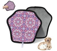 WowPrint Art Mandala Flower - Guante de depilación de mascotas para gatos y perros, reutilizable, electrostático, herramienta de cepillo para sofá, ropa, alfombra, muebles, asiento de coche, 1 paquete