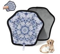 WowPrint Art Mandala - Guante de depilación de mascotas para gatos y perros, reutilizables, electrostáticos, herramienta de cepillo para sofá, ropa, alfombra, muebles, asiento de coche, 2 unidades