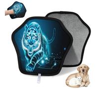 WowPrint Blue Lightning Tiger - Guante de depilación de mascotas para gatos, perros, tigre, reutilizables, electrostáticos, herramienta de cepillo para sofá, ropa, alfombra, muebles, asiento de coche