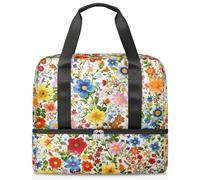 WowPrint Bolsa de lona deportiva con flores coloridas para mujeres, hombres, niños, Kirls, 21 L, bolsas de fin de semana, bolsa separada para viajes, gimnasio, yoga, color, 21L, Organizador de bolsas