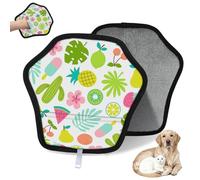 WowPrint Bonito guante de depilación de mascotas con estampado de verano para gatos y perros, reutilizable, electrostático, herramienta de cepillo para sofá, ropa, alfombra, muebles, asiento de coche
