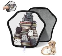 WowPrint Book Cute - Guante de depilación para gatos, perros, reutilizables, electrostáticos, herramienta de cepillo para sofá, ropa, alfombra, muebles, asiento de coche, 2 unidades