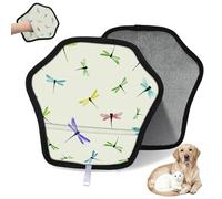 WowPrint Color Dragonflie - Guante de depilación de mascotas para gatos, perros, diseño de libélula, reutilizable, electrostático, herramienta de cepillo para sofá, ropa, alfombra, muebles, asiento de