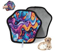 WowPrint Colorido arte abstracto guante de depilación de mascotas para gatos y perros, reutilizable, electrostático, herramienta de cepillo para sofá, ropa, alfombra, muebles, asiento de coche