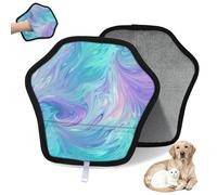 WowPrint Colorido arte abstracto mármol guante de depilación de mascotas para gatos y perros, reutilizable, electrostático, herramienta de cepillo para sofá, ropa, alfombra, muebles, asiento de coche