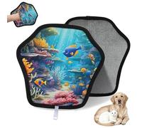 WowPrint Colorido guante de depilación de mascotas con temática de océanos del mundo submarino para gatos, perros, reutilizables, electrostáticos, herramienta de cepillo para sofá, ropa, alfombra