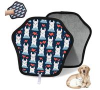 WowPrint Cute Love - Guante de depilación de mascotas para gatos, perros, llamas, alpacas, reutilizables, electrostáticos, herramienta de cepillo para sofá, ropa, alfombra, muebles, asiento de coche