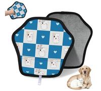 WowPrint Cute Love - Guante de depilación de mascotas para gatos y perros, reutilizables, electrostáticos, herramienta de cepillo para sofá, ropa, alfombra, muebles, asiento de coche, 2 unidades