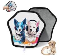 WowPrint Cute Music - Guante de depilación de mascotas, para gatos, perros, reutilizables, electrostáticos, herramienta de cepillo para sofá, ropa, alfombra, muebles, asiento de coche, 1 paquete