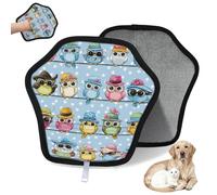 WowPrint Cute Owls - Guante de depilación de mascotas para gatos y perros, reutilizables, electrostáticos, herramienta de cepillo para sofá, ropa, alfombra, muebles, asiento de coche, 2 unidades